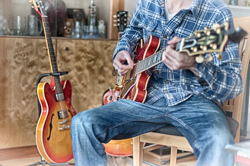 People, guitar playing